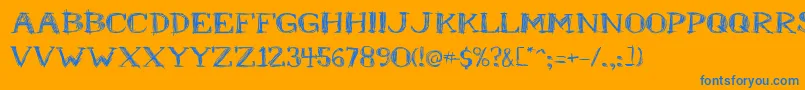 Mr.B Font – Blue Fonts on Orange Background
