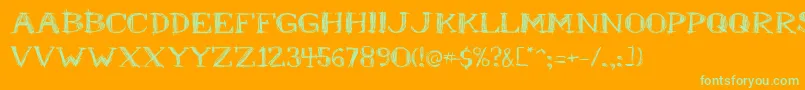 Mr.B Font – Green Fonts on Orange Background