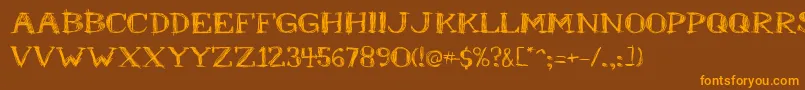 Mr.B Font – Orange Fonts on Brown Background