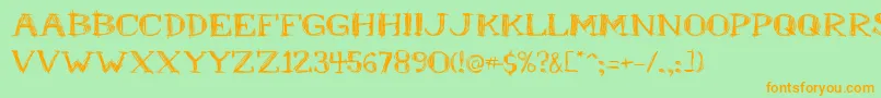 Mr.B Font – Orange Fonts on Green Background