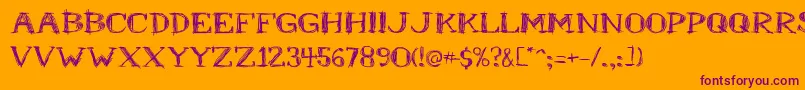 Mr.B Font – Purple Fonts on Orange Background