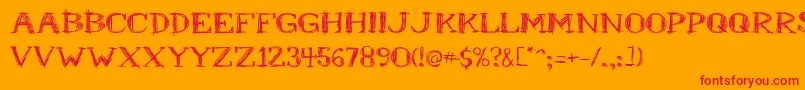 Mr.B Font – Red Fonts on Orange Background