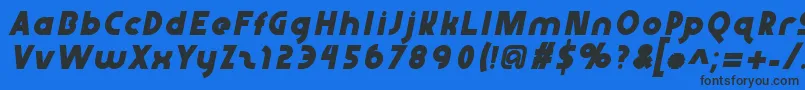 Fonte Abraxeousitalic – fontes pretas em um fundo azul