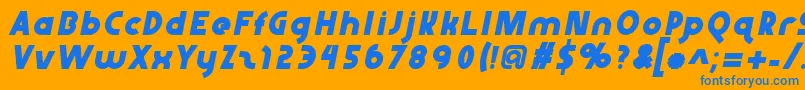 Abraxeousitalic Font – Blue Fonts on Orange Background