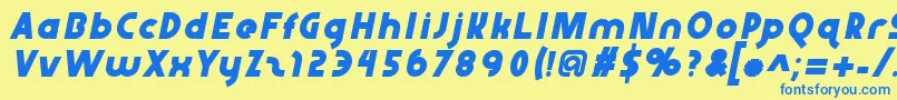 fuente Abraxeousitalic – Fuentes Azules Sobre Fondo Amarillo