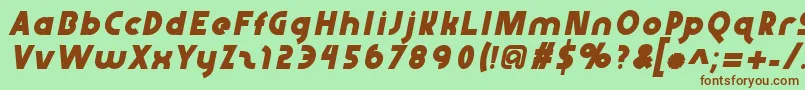 Abraxeousitalic Font – Brown Fonts on Green Background