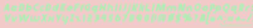 Police Abraxeousitalic – polices vertes sur fond rose