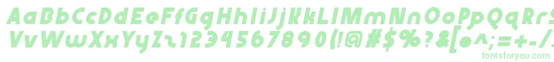 Fonte Abraxeousitalic – fontes verdes em um fundo branco