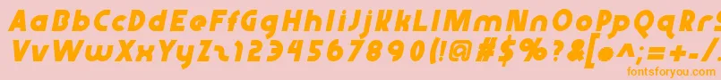 Czcionka Abraxeousitalic – pomarańczowe czcionki na różowym tle
