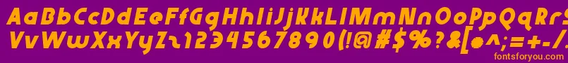 Abraxeousitalic-fontti – oranssit fontit violetilla taustalla