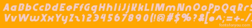Fonte Abraxeousitalic – fontes rosa em um fundo laranja