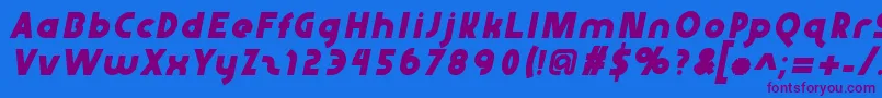 Abraxeousitalic Font – Purple Fonts on Blue Background