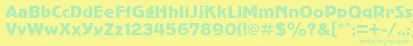 AdverGothicPlain.001.001 Font – Green Fonts on Yellow Background