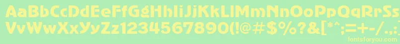 AdverGothicPlain.001.001 Font – Yellow Fonts on Green Background