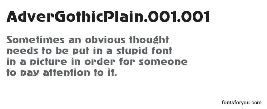 Review of the AdverGothicPlain.001.001 Font