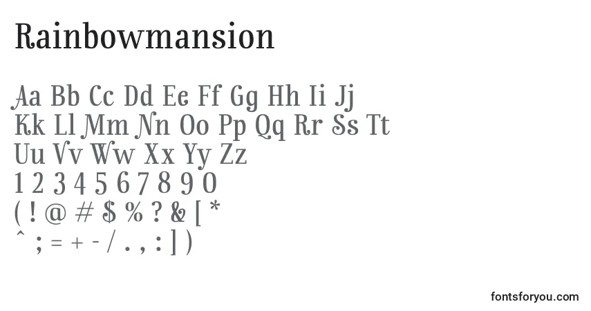Rainbowmansion (96553)-fontti – aakkoset, numerot, erikoismerkit