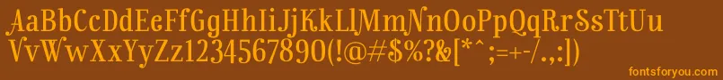 Rainbowmansion Font – Orange Fonts on Brown Background