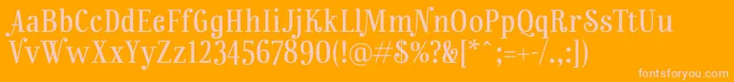 Rainbowmansion Font – Pink Fonts on Orange Background