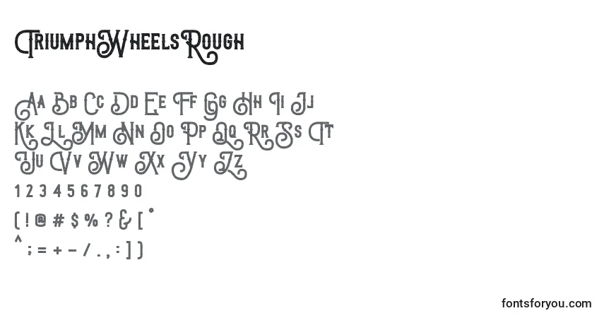 TriumphWheelsRough Font – alphabet, numbers, special characters