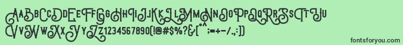 TriumphWheelsRough Font – Black Fonts on Green Background