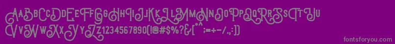 Weitere Informationen zur TriumphWheelsRough-Schriftart TriumphWheelsRough-Schriftart – Graue Schriften auf violettem Hintergrund