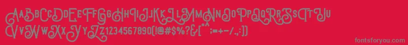 TriumphWheelsRough Font – Gray Fonts on Red Background