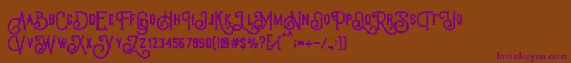 TriumphWheelsRough Font – Purple Fonts on Brown Background