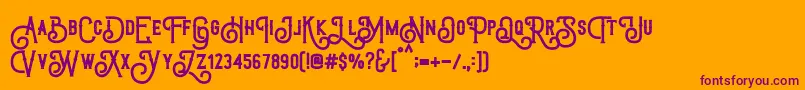 TriumphWheelsRough Font – Purple Fonts on Orange Background