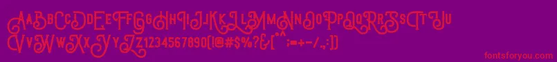 TriumphWheelsRough Font – Red Fonts on Purple Background