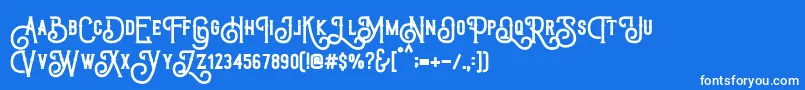 Шрифт TriumphWheelsRough – белые шрифты на синем фоне