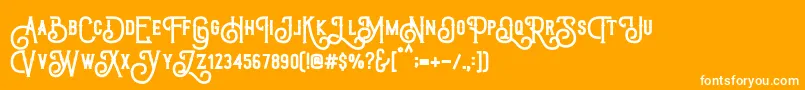 TriumphWheelsRough-Schriftart – Weiße Schriften auf orangefarbenem Hintergrund