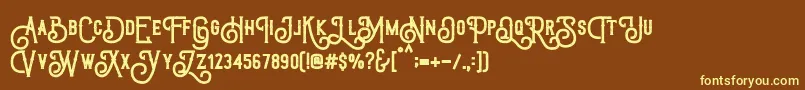 TriumphWheelsRough Font – Yellow Fonts on Brown Background