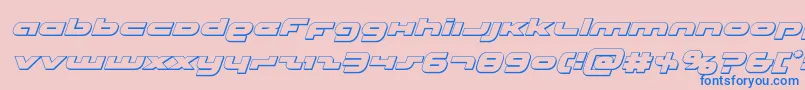 Unisol3Dital-Schriftart – Blaue Schriften auf rosa Hintergrund