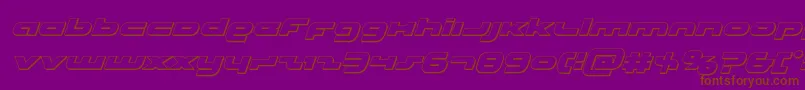 フォントUnisol3Dital – 紫色の背景に茶色のフォント