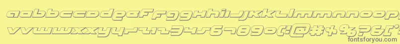 Unisol3Dital-fontti – harmaat kirjasimet keltaisella taustalla