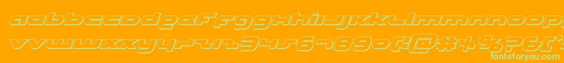 Unisol3Dital Font – Green Fonts on Orange Background
