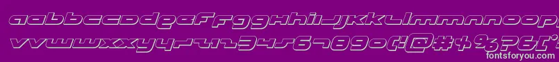 フォントUnisol3Dital – 紫の背景に緑のフォント