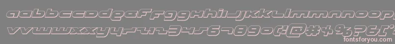 フォントUnisol3Dital – 灰色の背景にピンクのフォント