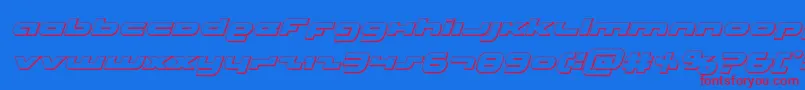 Unisol3Dital-fontti – punaiset fontit sinisellä taustalla