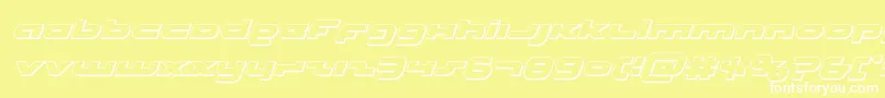 Unisol3Dital-Schriftart – Weiße Schriften auf gelbem Hintergrund