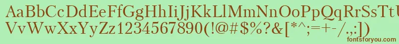 Petersburgctt-fontti – ruskeat fontit vihreällä taustalla