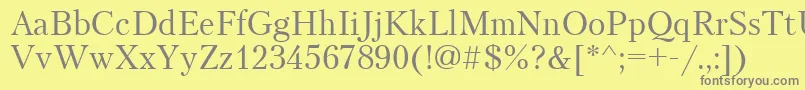 Petersburgctt-fontti – harmaat kirjasimet keltaisella taustalla