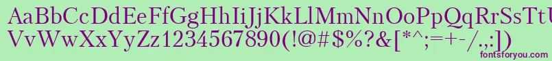 Petersburgctt-fontti – violetit fontit vihreällä taustalla