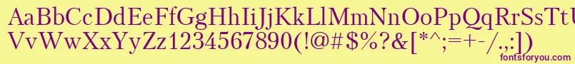 Petersburgctt-fontti – violetit fontit keltaisella taustalla