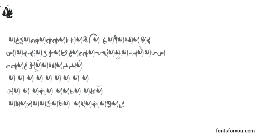 A fonte Bhains (96557) – alfabeto, números, caracteres especiais