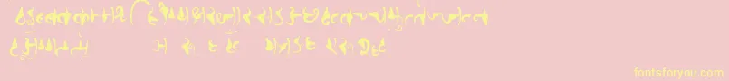 Bhains-Schriftart – Gelbe Schriften auf rosa Hintergrund