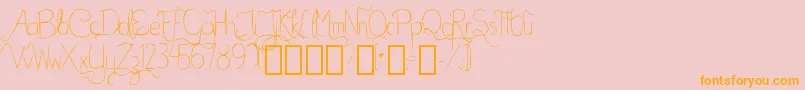 BellaKABetterPlace-Schriftart – Orangefarbene Schriften auf rosa Hintergrund