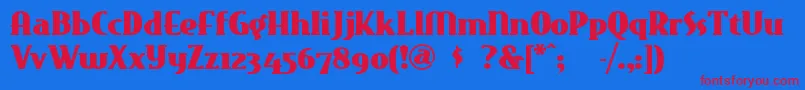 Eastmarket Font – Red Fonts on Blue Background