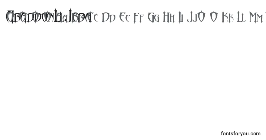 Schriftart AbaddonLlJeda – Alphabet, Zahlen, spezielle Symbole