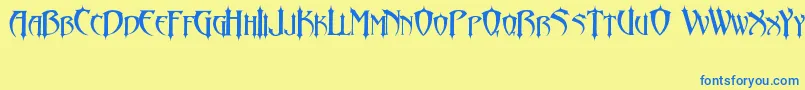 AbaddonLlJeda Font – Blue Fonts on Yellow Background